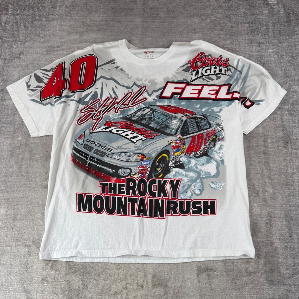 Sterling Marlin Shirt Mens XL White Chase Authentics Coors Light Racing 2004 AOP